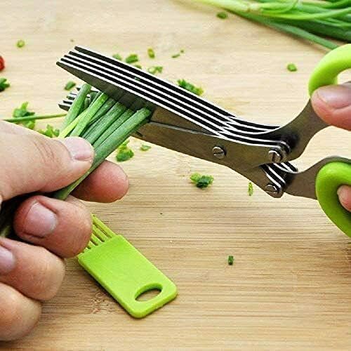 Kitchen Scissors with 5-Layer Stainless Steel Blades for Herbs and Spices spancare