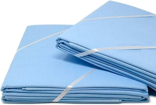 Spancare Hospital Cotton Bedsheet with 2 Pillow Cover (Light Blue, Set of 2)