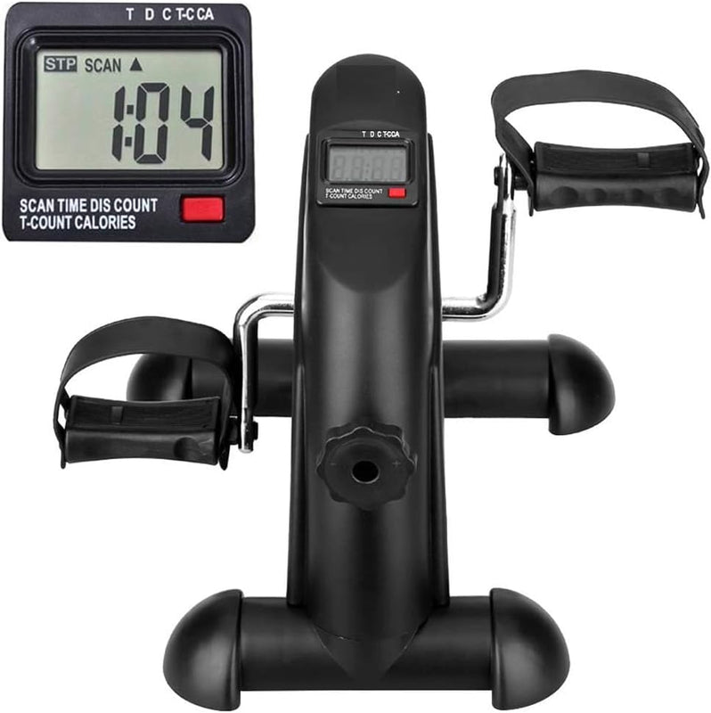Spancare Pharmaceuticals Mini Exercise Bike, Under Desk Bike Pedal Exerciser Portable Foot Cycle Arm & Leg Peddler Machine with LCD Screen Displays spancare