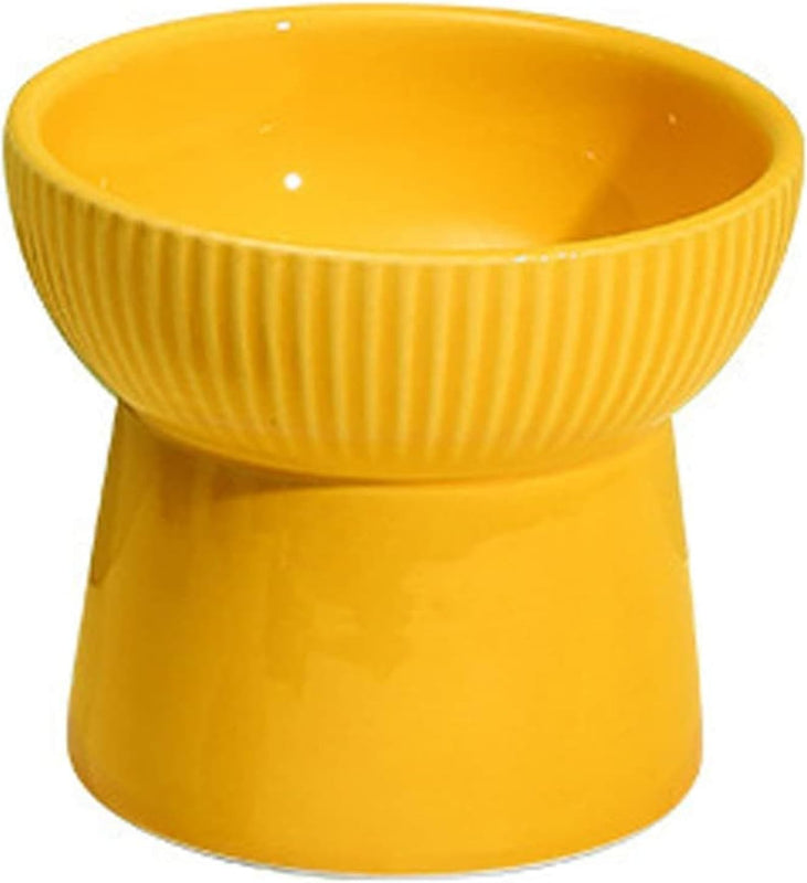 Ceramic Cat Food Or Water Bowl, Raised Cat Feeder Dishes with Stand | Stress Free Backflow Prevention, Anti Vomiting & Reduce Neck Burden (Multicolor) spancare