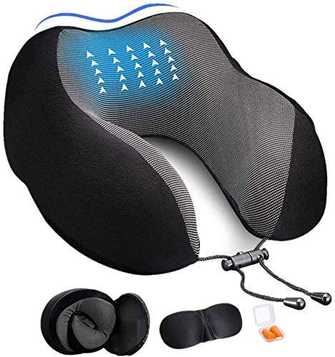 Memory Foam Travel Neck Pillow for Pain Relief