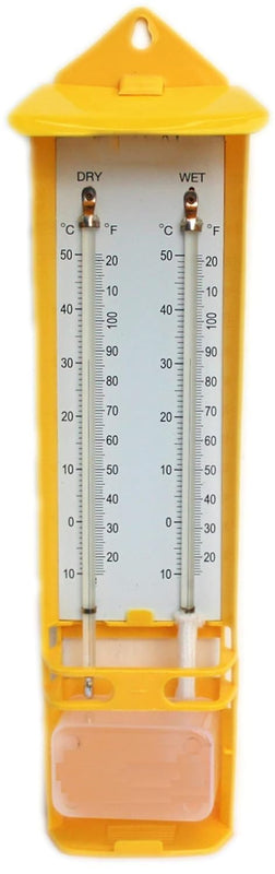 SPANCARE PHARMACEUTICALS_Plastic Wet and Dry Bulb Thermometer Export Variant Hygrometer Humidity Meter Instrument Wall Mounted for Home,workspace and Godawns,27 cm Long (Pack of 1) spancare