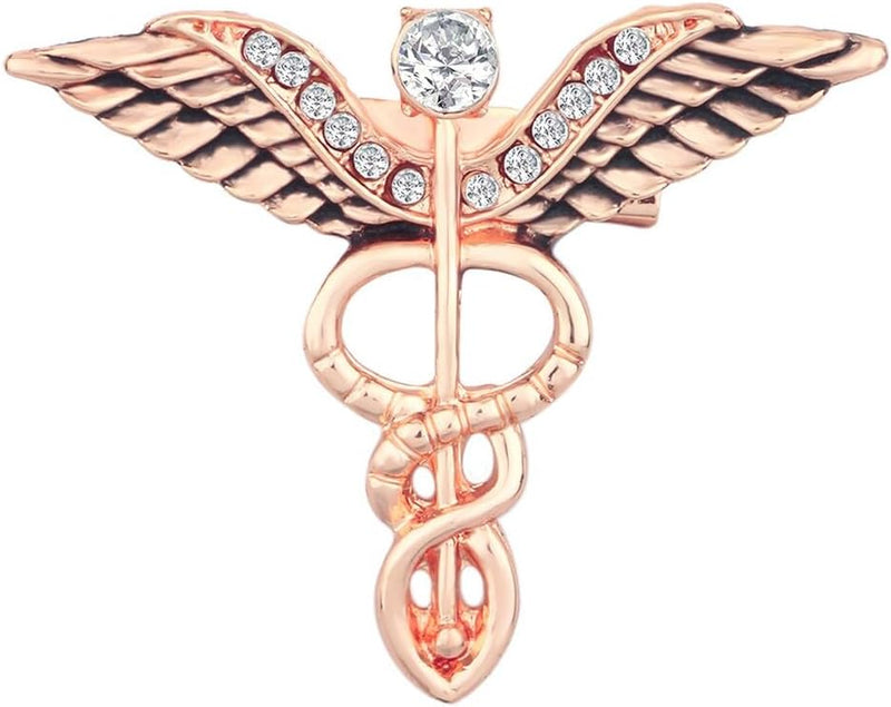 Gold Plated Medical Caduceus Doctor's Lapel Pin (BROOCHES) (2) spancare