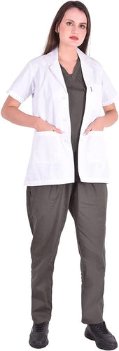 Spancare Unisex Standard Length Half Sleeves Poly Cotton Lab Coat Apron for Doctors Medical Professionals. (XXL)