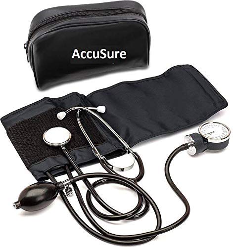 Manual Blood Pressure Monitor Aneroid with Stethoscope Kit