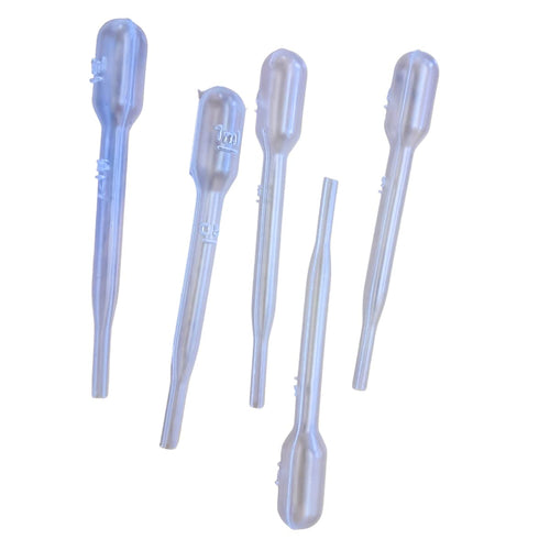 1ml Pasteur Pipette Graduated Droppers 50 Pack