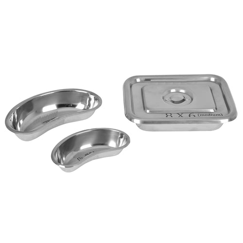 SPANCARE PHARMACEUTICALS Instrument Tray 8x6, Kidney Tray 8 inch and 6 inch Heavy Duty Stainless Steel