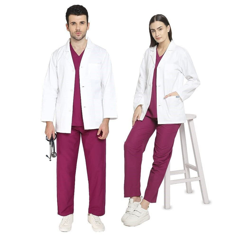 Spancare White Lab Coat for Unisex Full Salve Chemistry Lab Students (Pack of1) (Large) spancare