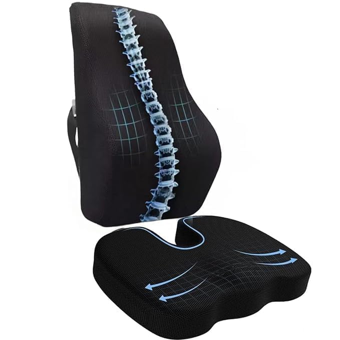 SPANCARE PHARMACEUTICALS Back Support for Chair, Memory Foam Car Seat Back Support,Orthopedic Lumbar SupportBack Rest for Back Pain Relief - Back Pillow for Sitting spancare