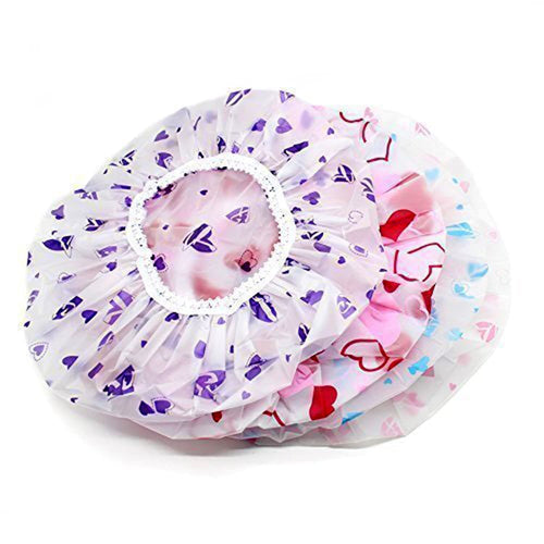 Spancare Shower Cap Set of 6 for Women Reusable Waterproof Elastic Eva and Multicolored