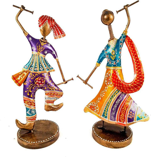 Couple Dancing Showpiece with Dandiya | Set of 2
