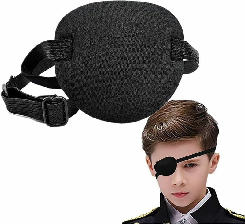 Spancare Adult Kid's Black Adjustable Soft Pirate Eye Patch Single Eye Mask spancare