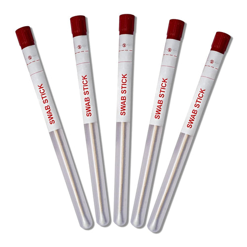 SPANCARE PHARMACEUTICALS Wooden Sterilized Swab Sticks in Plastic Tubes (Pack of 100)