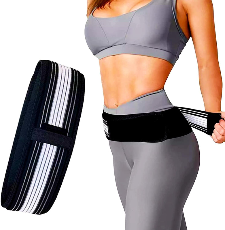 Back Pain Belt - Lower Back Support Brace for Men and Women- Anti-Slip Sciatica Pain Relief - Sacroiliac SI Joint Hip, Pelvic Beltt - Back Pain Belt For Women - REGULAR SIZE (black) spancare