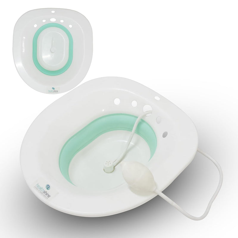 Sitz Bath for All Toilet Seats with Flusher for Pregnant, Postpartum Care, Hemorrhoids, Vaginal/Anal Inflammation Treatment | Portable Perineal Soaking Basin spancare