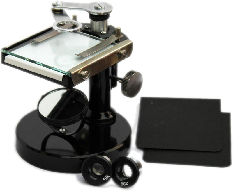 spancare pharmaceuticals Brass Simple Dissecting Microscope with Two eyepieces and revolving arm for Good Magnification for School collge Laboratory and Hospitals spancare