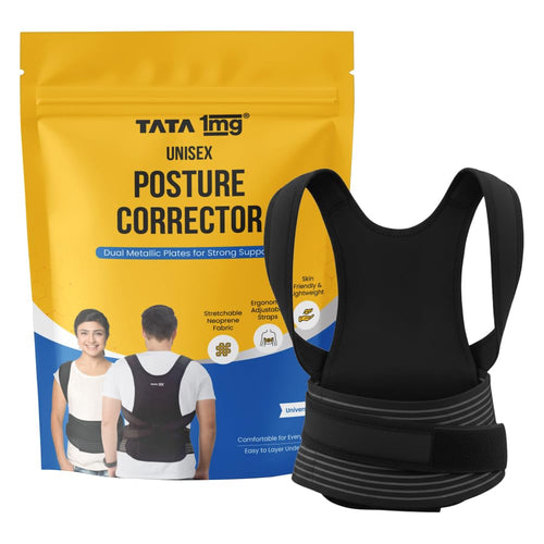 Posture Corrector with Dual Metallic Plates Spine Support