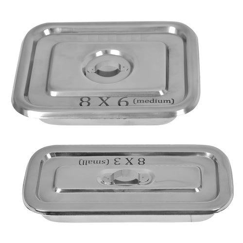 SPANCARE PHARMACEUTICALS Instrument Tray 8x6, 8x3 inch Heavy Duty Stainess Steel
