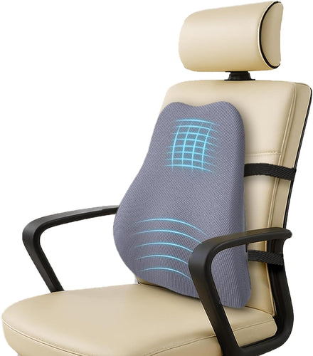 Gel Blended Memory Foam Posture Corrector Full Length Back Support, Orthopedic Lumbar Support Back Pain Relief Durable Back Pillow for Office Chair & Home Use | Breathable Mesh Cover
