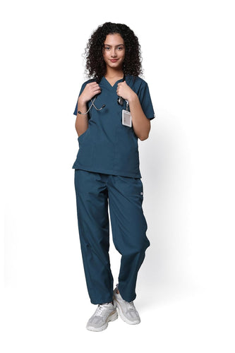 Womens Scrubsuit-Comfortable V Neck Medical Uniform