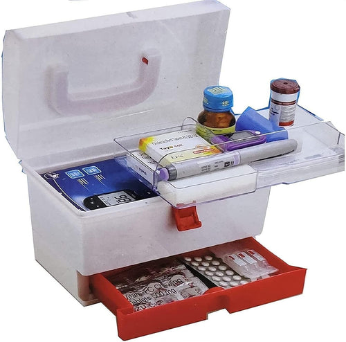 Plastic Medicine First Aid Kit Storage Box Cosmetic Organizer Box, Multipurpose