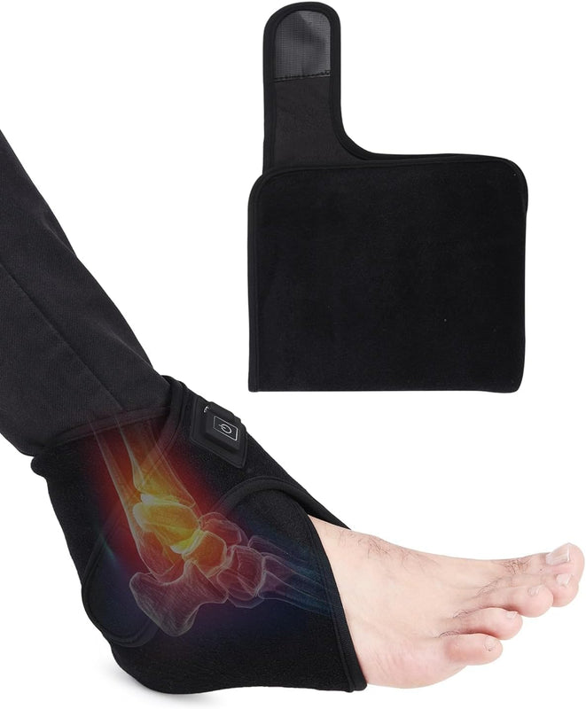 SPANCARE PHARMACEUTICALS Ankle Heating Pad for Pain Relief |12V Safe Power Technology | 3 Levels Heat | Integrated Overheat Protection Thermostat | Universal fit Left or Right Ankle spancare