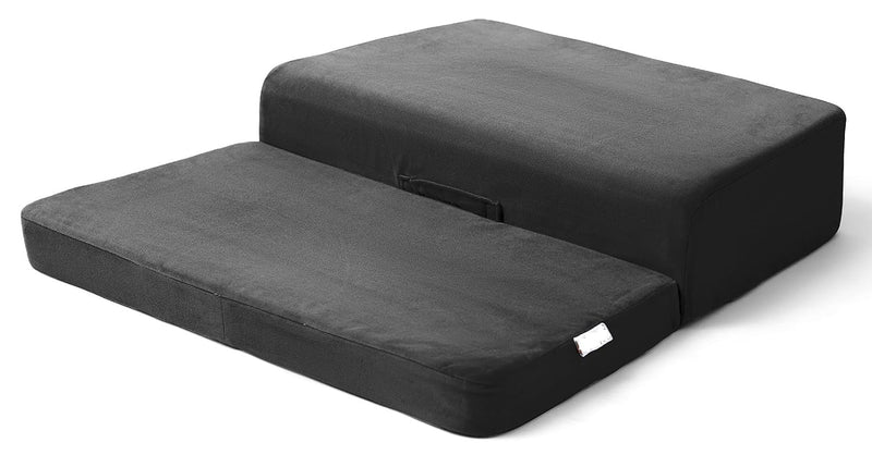SPANCARE PHARMACEUTICALS Meditation Cushion - Foldable Portable Large Size Meditation Yoga Block, Light Weight, Easy to Carry with Premium Removable & Washable Velvet Cover (Dark Grey) spancare