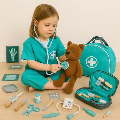 Wooden Doctor Kit for Kids | 34-Piece Pretend Play Medical Set