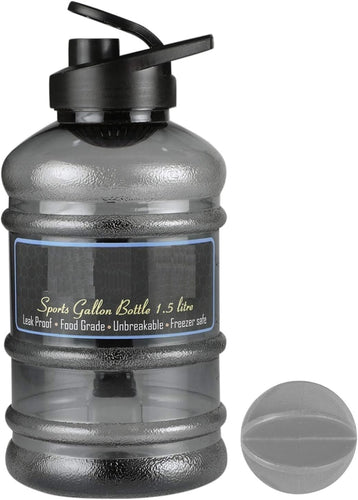 Spancare Gallon Protein Shaker Bottle 1.5 Liter (Black/Silver) (2)