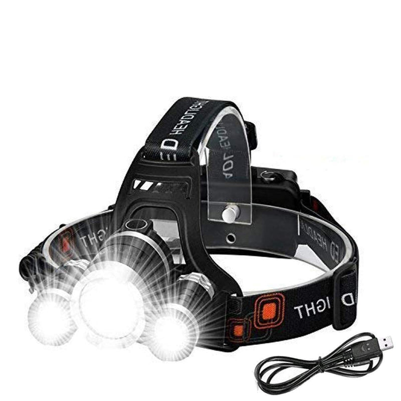 Spancare Headlamp Rechargeable Headlight with 3 Lights 4 Modes, 6000 Lumen Super Bright spancare