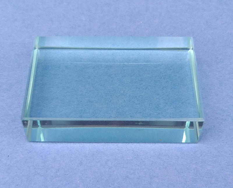 Rectangular Glass Slab (75 x 50 x 18 mm) Ideal for Optical Experiments for School & College Labs spancare
