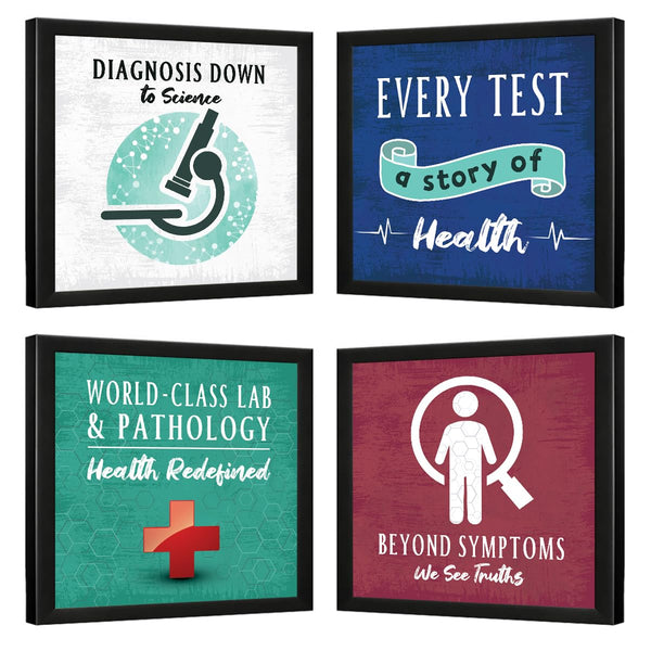 Pathology Wall Art Decor – Doctor Quotes Frame Set of 4