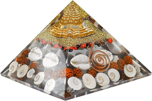 Laxmi Pyramid with Shree Yantra | 90mm Orgonite Pyramid