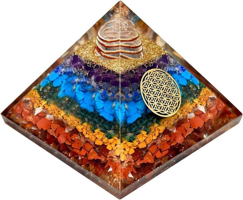 7 Chakra Crystal Pyramid for Vastu, Wealth & Home Décor