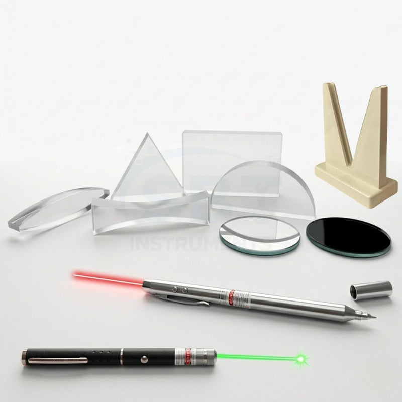 Acrylic Optic Lens Kit with Laser for Physics Experiments