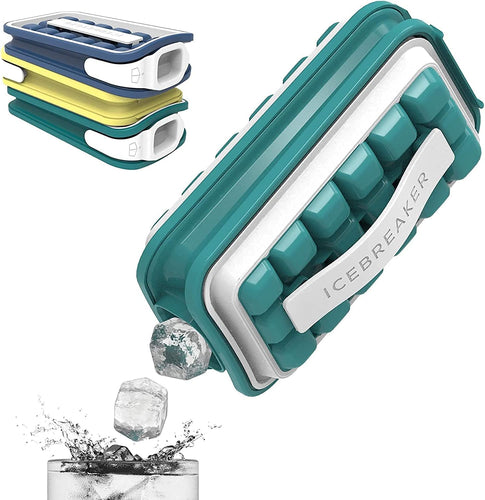 span Ice Tray for Freezer - Disassemble This Silicone Ice Cube Tray with Lid for Easy Cleaning - ice Cube Maker Makes 18 ice Cubes, Green