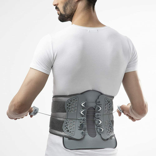 Lumbo Lacepull Brace Grey Universal Back Support Belt