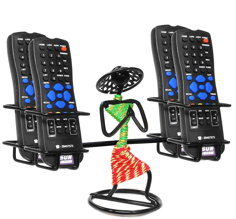 Spancare Iron Remote Holder/Stand with Welcome Gesture Lady Green,Pink,Black,4 Redmote spancare