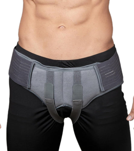 SPANCARE PHARMACEUTICALS Hernia Support Belt Truss Brace, Single/Double Inguinal Hernia Pain Relief, Two Removable Compression Pads (Small)