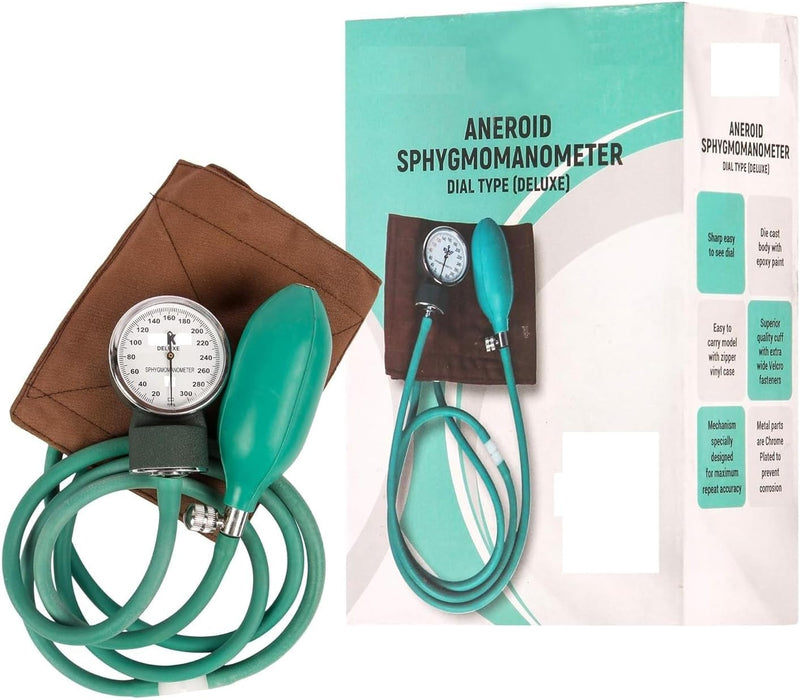 Dial Type Aneroid Sphygmomanometer Blood Pressure Monitor with Carry Case (Green) spancare