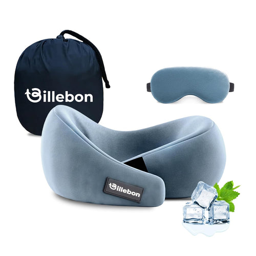 Memory Foam Neck Pillow for Travel with Gel Support