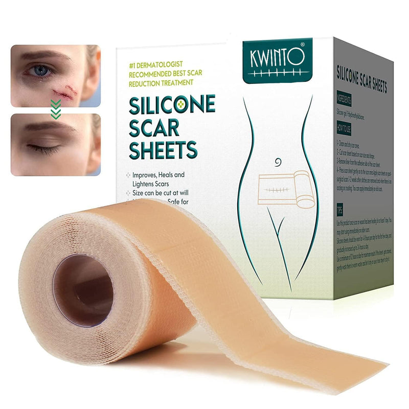 Silicone Scar Sheets, Silicon gel sheets for Scars Transparent Medical Silicone Gel Tape for Scar Removal, Silicone Scar Tape Roll For Hypertrophic Scars and Keloids Caused by Surgery spancare