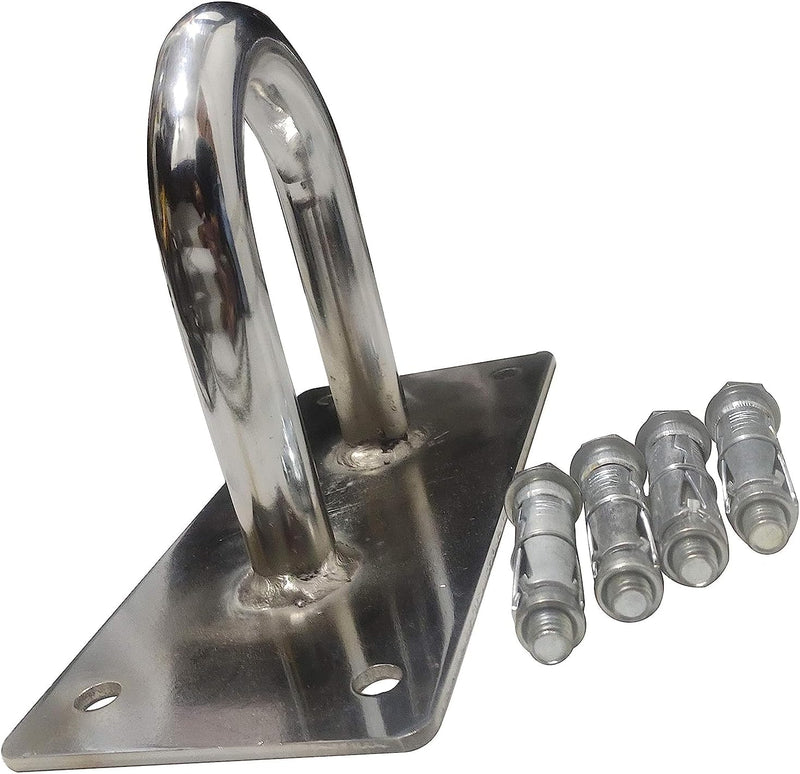 Spancare Steel Chrome Wall Mount Hook for Battle Rope/Battle Rope Platform with 4Pcs Fationer Hook. spancare