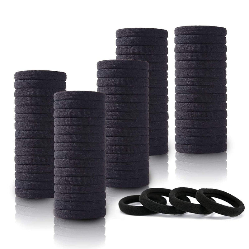 Spancare Premium 30 Black Hair Ties, Elastic Hair Band Made of Quality Cotton & No Crease spancare