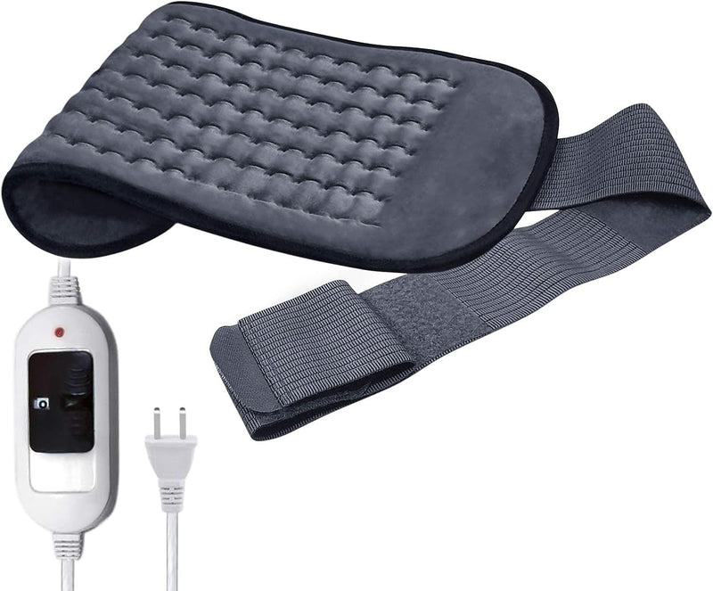 Heating Pad - Orthopaedic Electric Heating Belt Lower Back Heat Therapy Waist Wrap with 3 Temperature Settings for Pain Relief of Abdominal Stomach Lumbar Muscle Strain etc (Grey Large) spancare