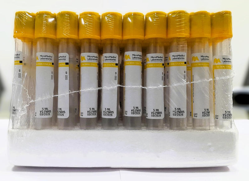 Yellow Top Vacuum Blood Collection Tubes