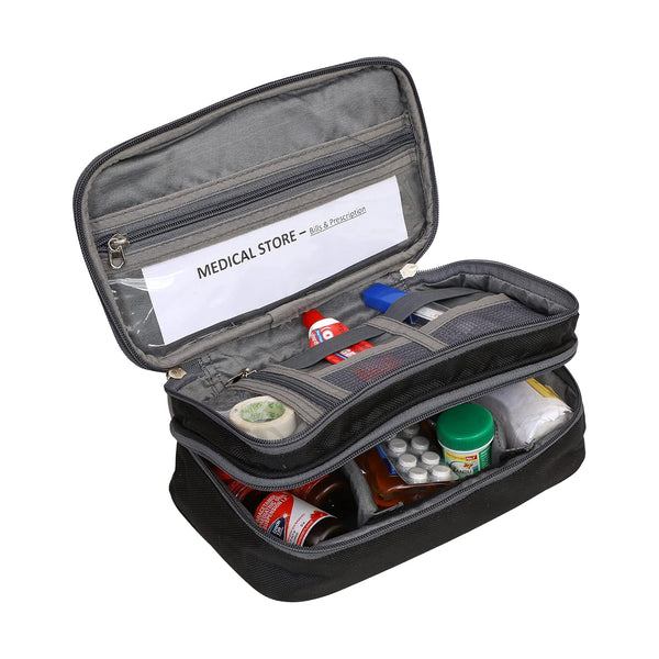 Emergency First Aid Organizer Portable Empty Case Black