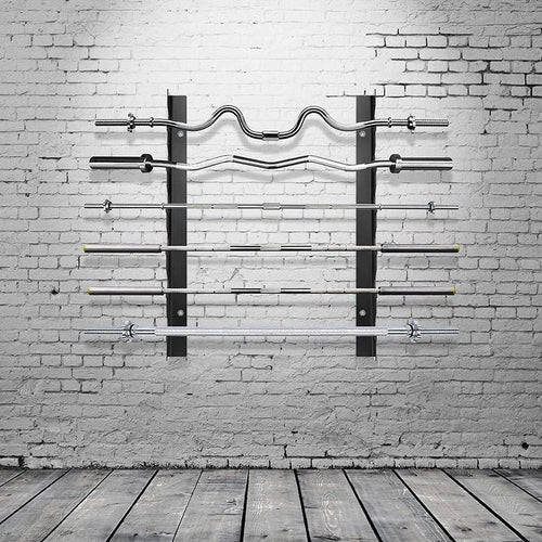 Spancare Barbell Rack Bar Storag | Horizontal Barbell Wall Mount Bar Plate Storage Rack, Holds 6 Barbells