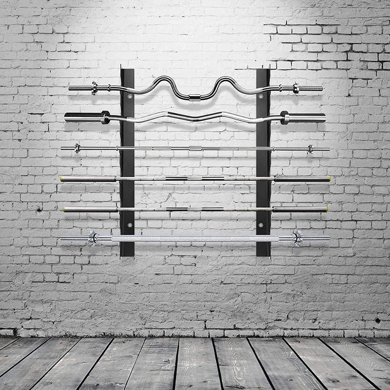 Spancare Barbell Rack Bar Storag | Horizontal Barbell Wall Mount Bar Plate Storage Rack, Holds 6 Barbells spancare