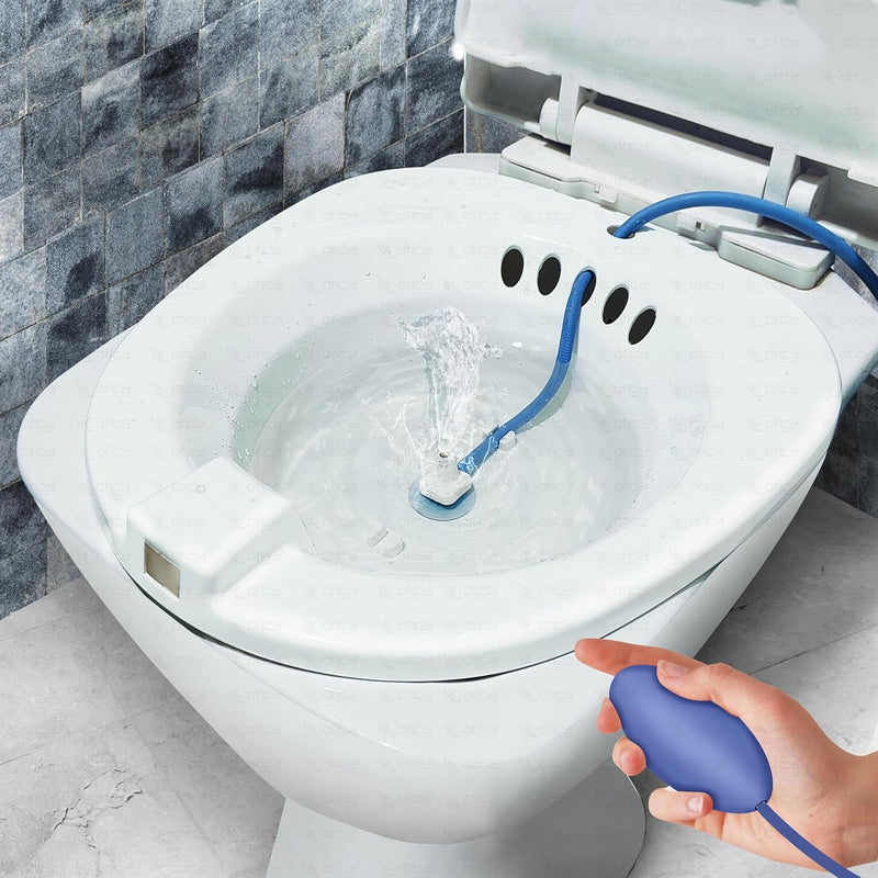 Sitz Bath for Hemorrhoids, Sitz Bath for Toilet Seat, Postpartum Care, Perineum Relief, Sits Bath Kit for Women - Wide Seat, Deeper sitz tub Bowl spancare